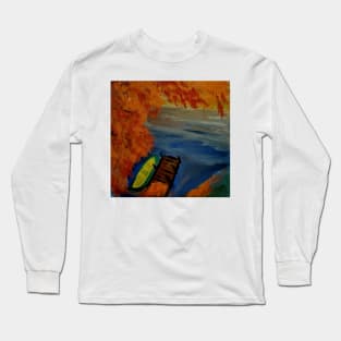 A small boat on a lake Long Sleeve T-Shirt